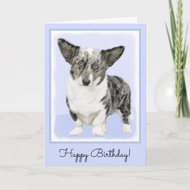 Tarjeta Pintura de Corgi galés de Cardigan - Arte Perro or (Anverso)