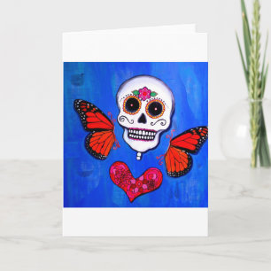 Tarjeta Pintura de cráneo de azúcar de Dia De Los Muertos