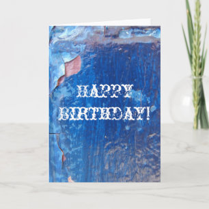 Tarjeta Pintura de descascarillado azul, ¡Feliz cumpleaños