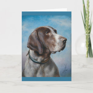 Tarjeta Pintura de época - Retrato de un perro pintor,