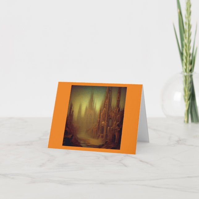 Tarjeta Pintura de fantasía 9 - Ciudad abandonada (Anverso)