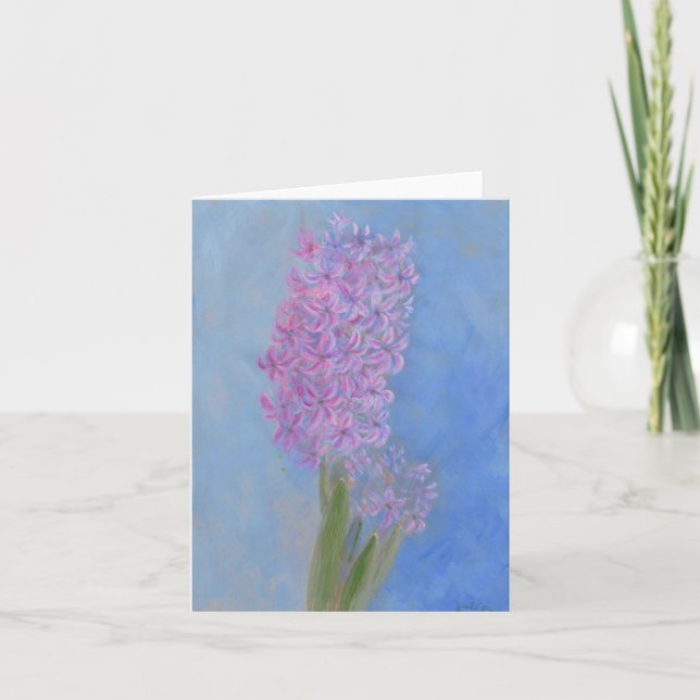 Tarjeta Pintura de flor Lilac Pink Hyacinin (Anverso)