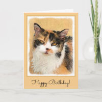 Pintura de gato calico - Arte gato original curado