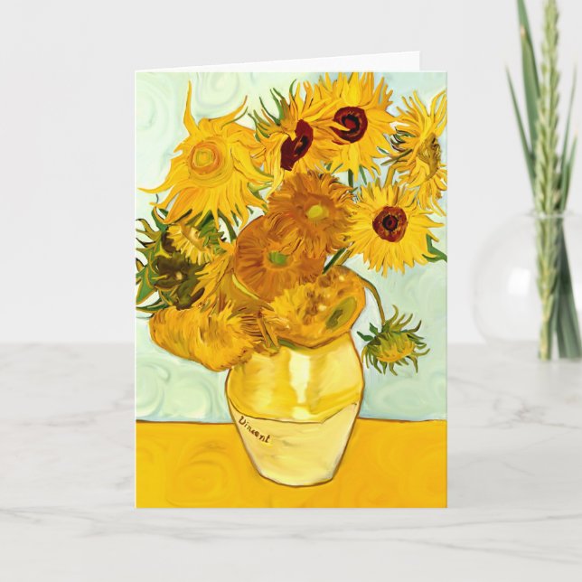 Tarjeta Pintura de girasol amarillo de Vincent Van Gogh 18 (Anverso)
