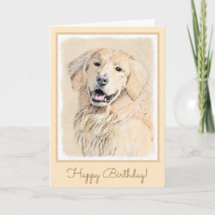 Tarjeta Pintura de Golden Retriever - Cute original Dog Ar