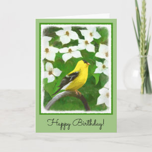 Tarjeta Pintura de Goldfinch - Arte de Perro Original.