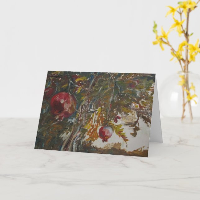 Tarjeta Pintura de granada (flor amarilla)