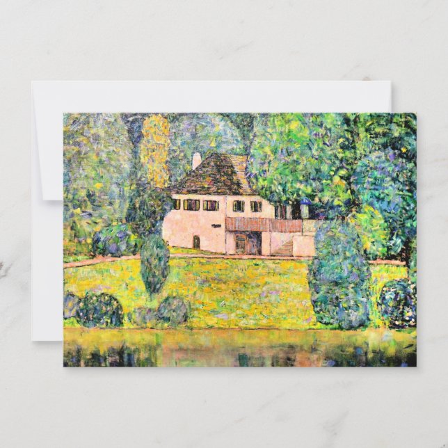 Tarjeta pintura de Gustav Klimt, Litzlbergkeller, (Anverso)