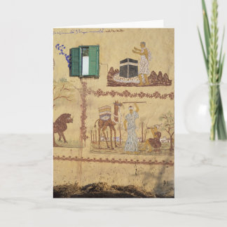 Tarjeta Pintura de Hajj o Umra en el muro del pueblo