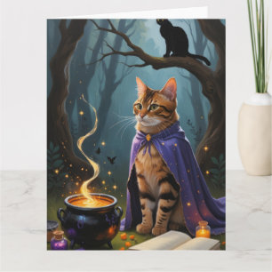 Tarjeta Pintura de Halloween con gatos bengalíes
