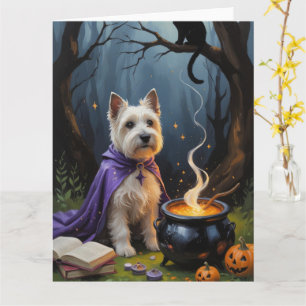 Tarjeta Pintura de halloween de Cairn Terrier Dog