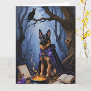 Tarjeta Pintura de halloween de perro malinés belga