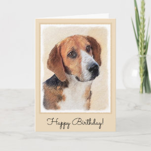 Tarjeta Pintura de Harrier - Arte de perro original curado
