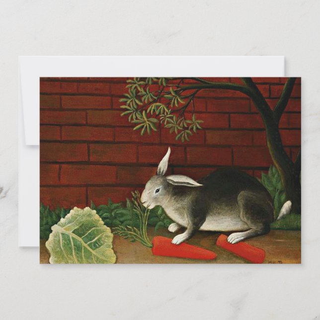 Tarjeta Pintura de Henri Rousseau, Conejo (Anverso)