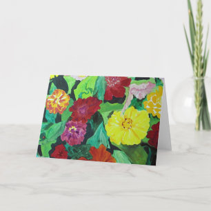 Tarjeta Pintura de jardín de flores de hadas