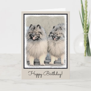 Tarjeta Pintura de Keeshond Brothers - Arte original del p