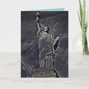 Tarjeta Pintura de la estatua de la Libertad