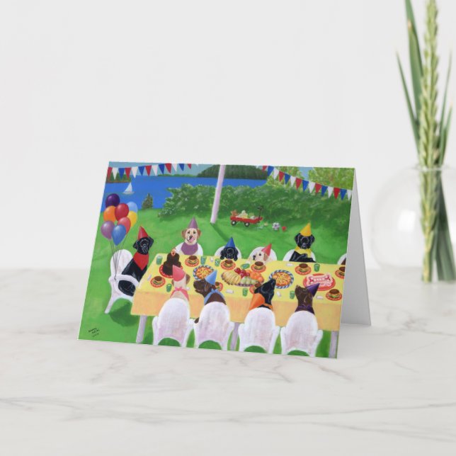 Tarjeta Pintura de la fiesta de Labrador (Anverso)