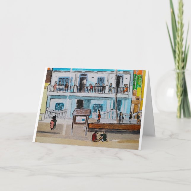 Tarjeta Pintura de la Malvarrosa de Alfred Fox (Anverso)