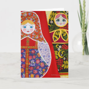 Tarjeta Pintura de la muñeca de Matryoshka del ruso