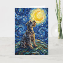 Pintura de la noche estrellada de Schnauzer