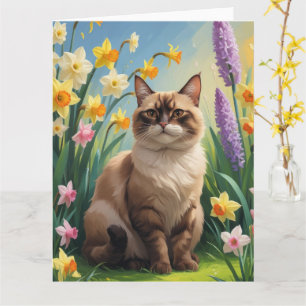 Tarjeta Pintura de la primavera del gato abisino