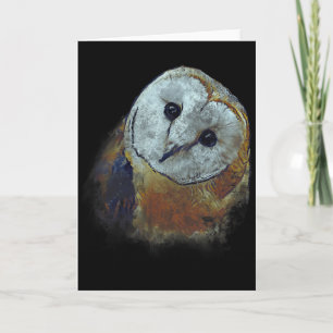 Tarjeta Pintura de lechuza común Arte de lechuza