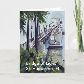Tarjeta Pintura de Linda M. Brandt, "puente de leones "
