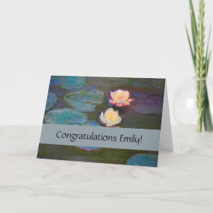 Tarjeta Pintura de lirios de agua de Monet Estanque de nen