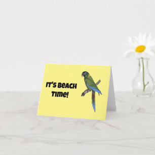 Tarjeta Pintura de loro tropical para los amantes de las a