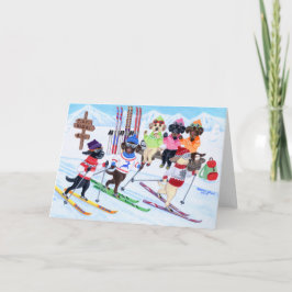 Tarjeta Pintura de los Labradores de Esquí Nórdico