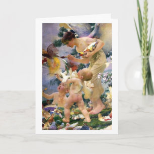 Tarjeta Pintura de los pájaros por el cumpleaños de