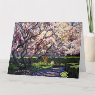 Tarjeta Pintura de manzanos en flor
