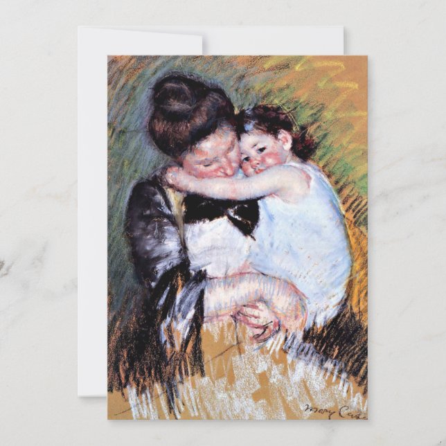 Tarjeta Pintura de Mary Cassatt - Madre e hijo (Anverso)