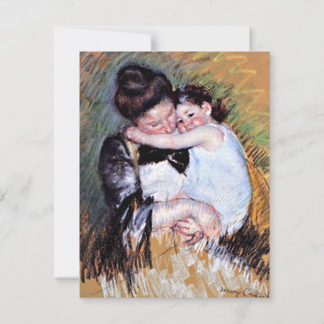 Tarjeta Pintura de Mary Cassatt - Madre e hijo (Anverso)