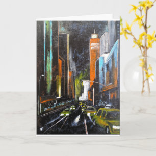 Tarjeta Pintura de Medianoche Eléctrica de Nueva York - Al