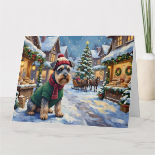 Tarjeta Pintura de Mercado de Navidad del Pueblo Nevado co