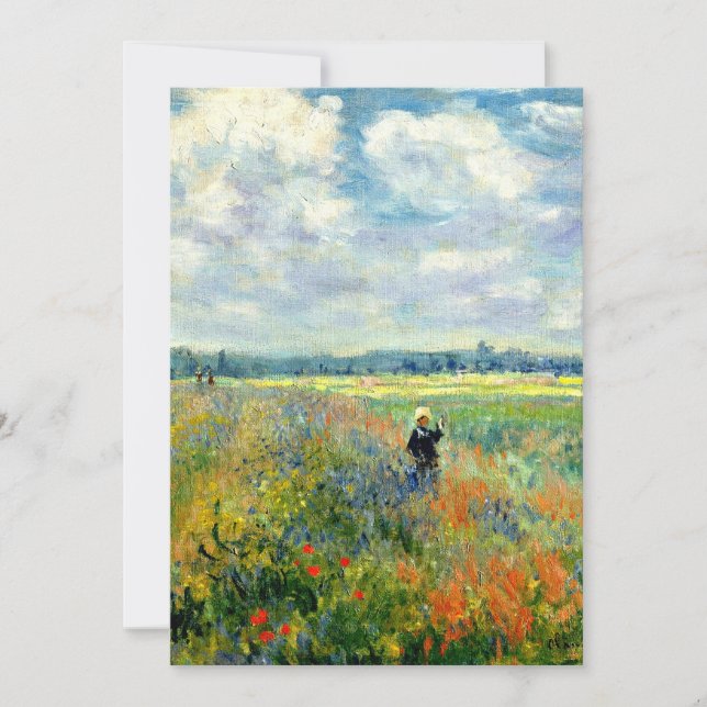 Tarjeta Pintura de Monet, Campo de la Adormidera, Argenteu (Anverso)