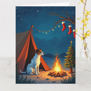 Tarjeta Pintura de Noche de Camping de Navidad de Jack Rus