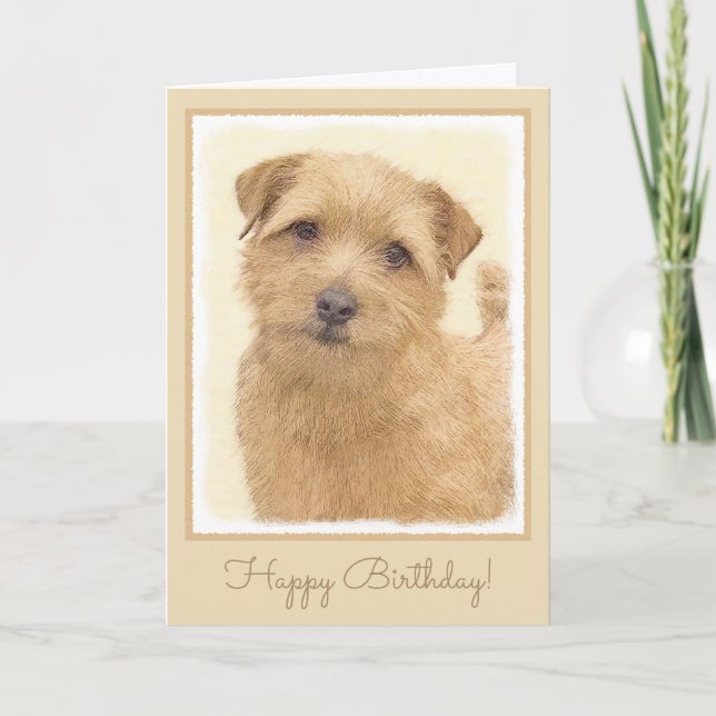 Tarjeta Pintura de Norfolk Terrier - Arte original del per (Anverso)