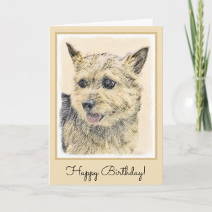 Tarjeta Pintura de Norwich Terrier - Arte de Perro Origina