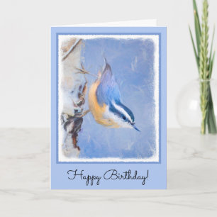 Tarjeta Pintura de nueces de paja roja original arte de pá