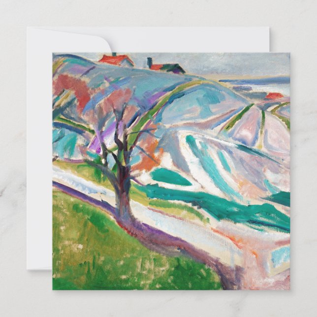Tarjeta Pintura de paisaje Edward Munch (Anverso)