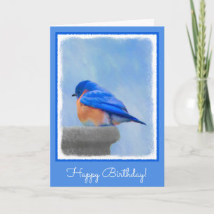 Tarjeta Pintura de pájaro azul - Arte original de aves