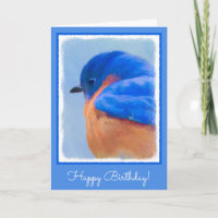 Pintura de pájaro azul - Arte original de aves