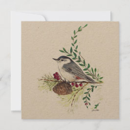 Tarjeta Pintura de pájaro Nuthatch