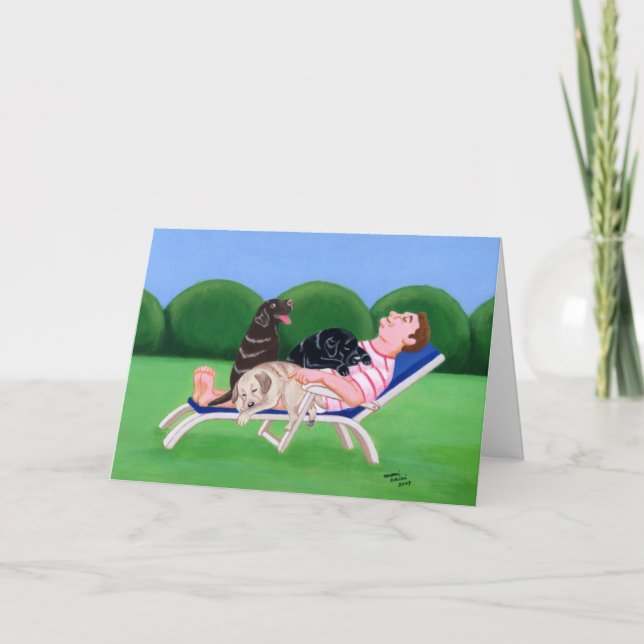 Tarjeta Pintura de papá de Labrador (Anverso)