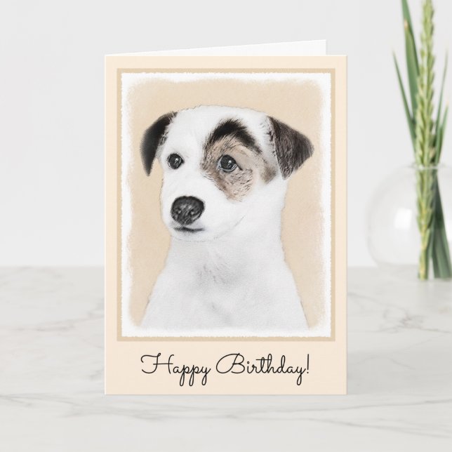 Tarjeta Pintura de Parson Jack Russell Terrier - Arte de P (Anverso)