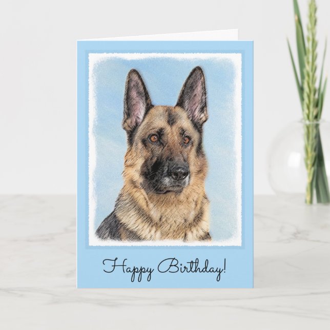 Tarjeta Pintura de pastor alemán - Arte de perro original  (Anverso)