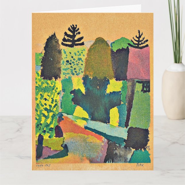 Tarjeta Pintura de Paul Klee, Park, Holiday (Anverso)